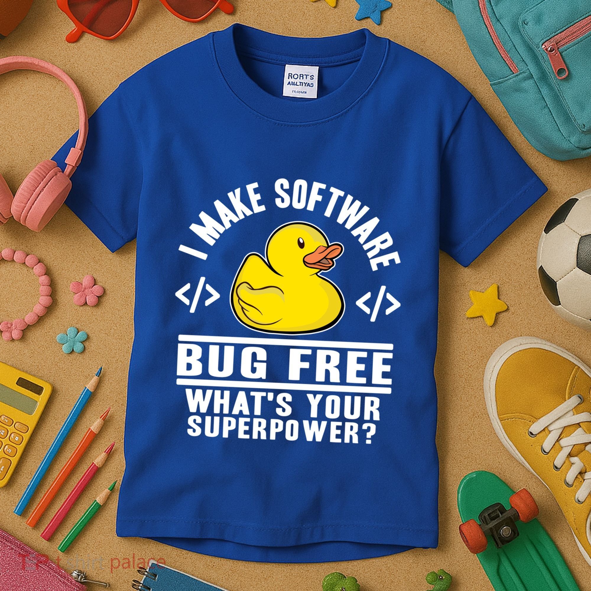 I Make Software Bug Free Programmer Debugging Rubber Duck Gift Kids T-Shirt