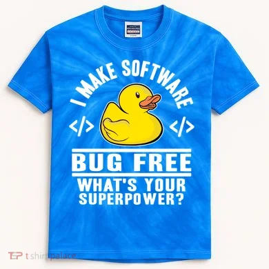 I Make Software Bug Free Programmer Debugging Rubber Duck Gift Kids Tie-Dye T-Shirt