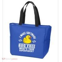 I Make Software Bug Free Programmer Debugging Rubber Duck Gift Tote Bag thumb 3