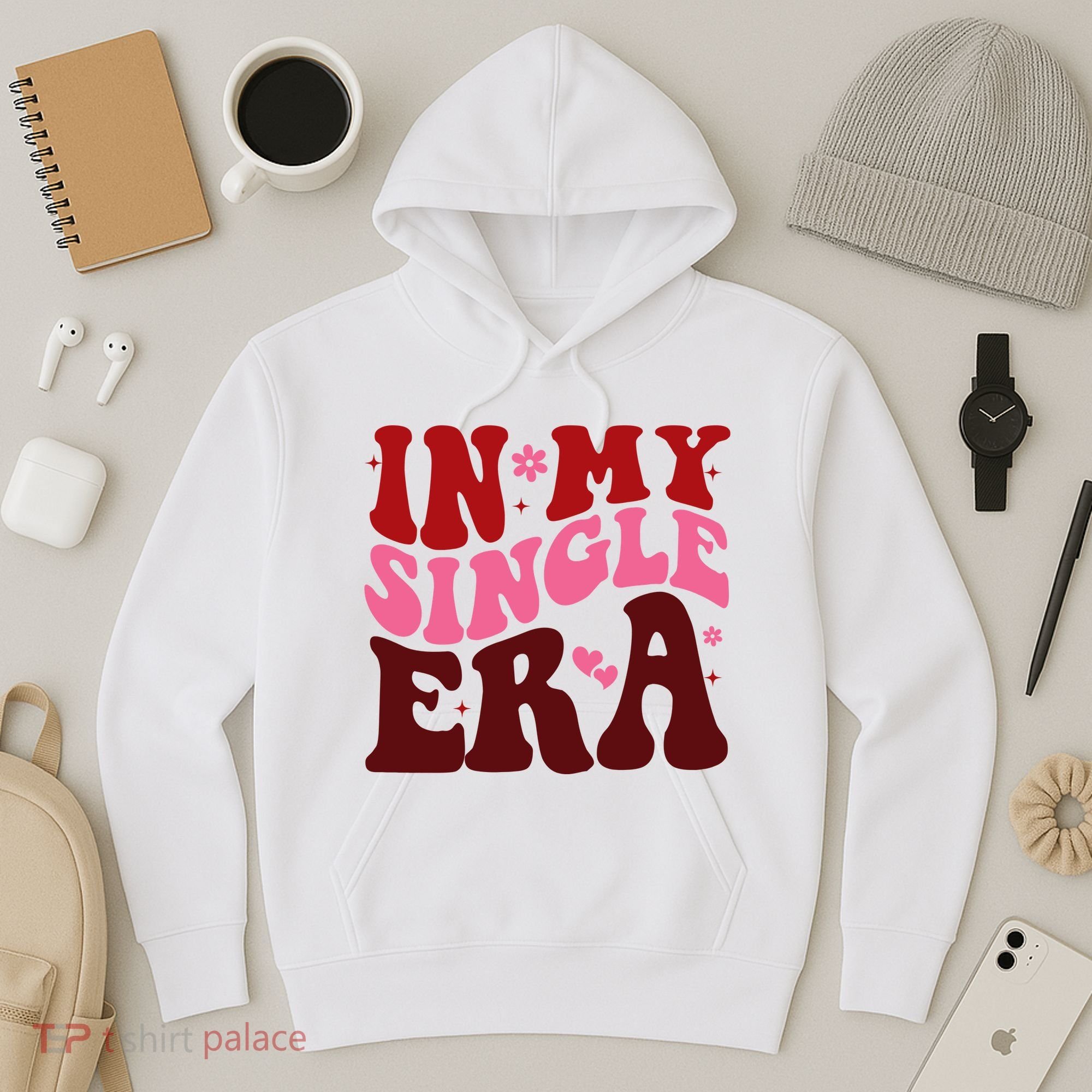 In My Single Era Anti Valentine Groovy Hoodie
