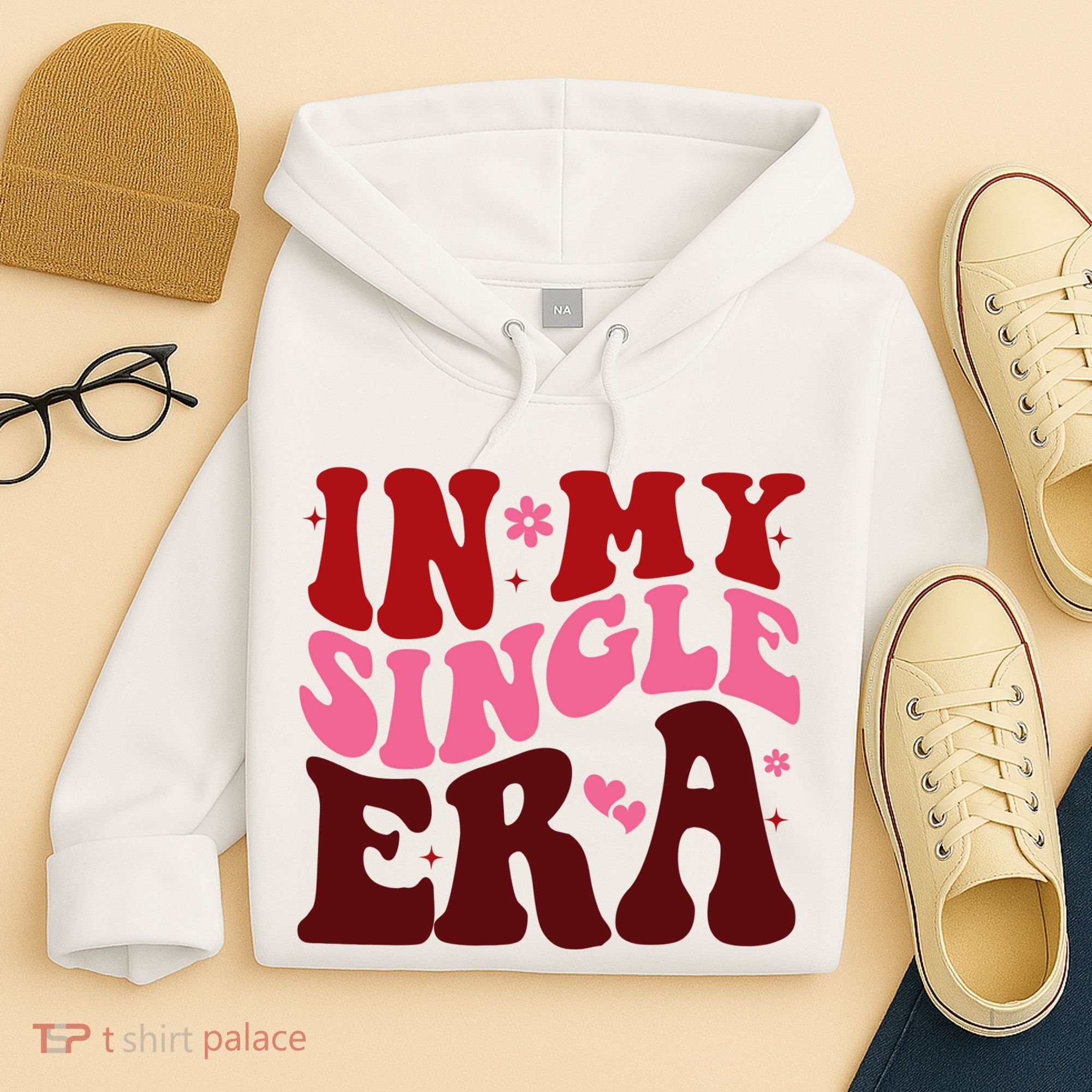 In My Single Era Anti Valentine Groovy Hoodie