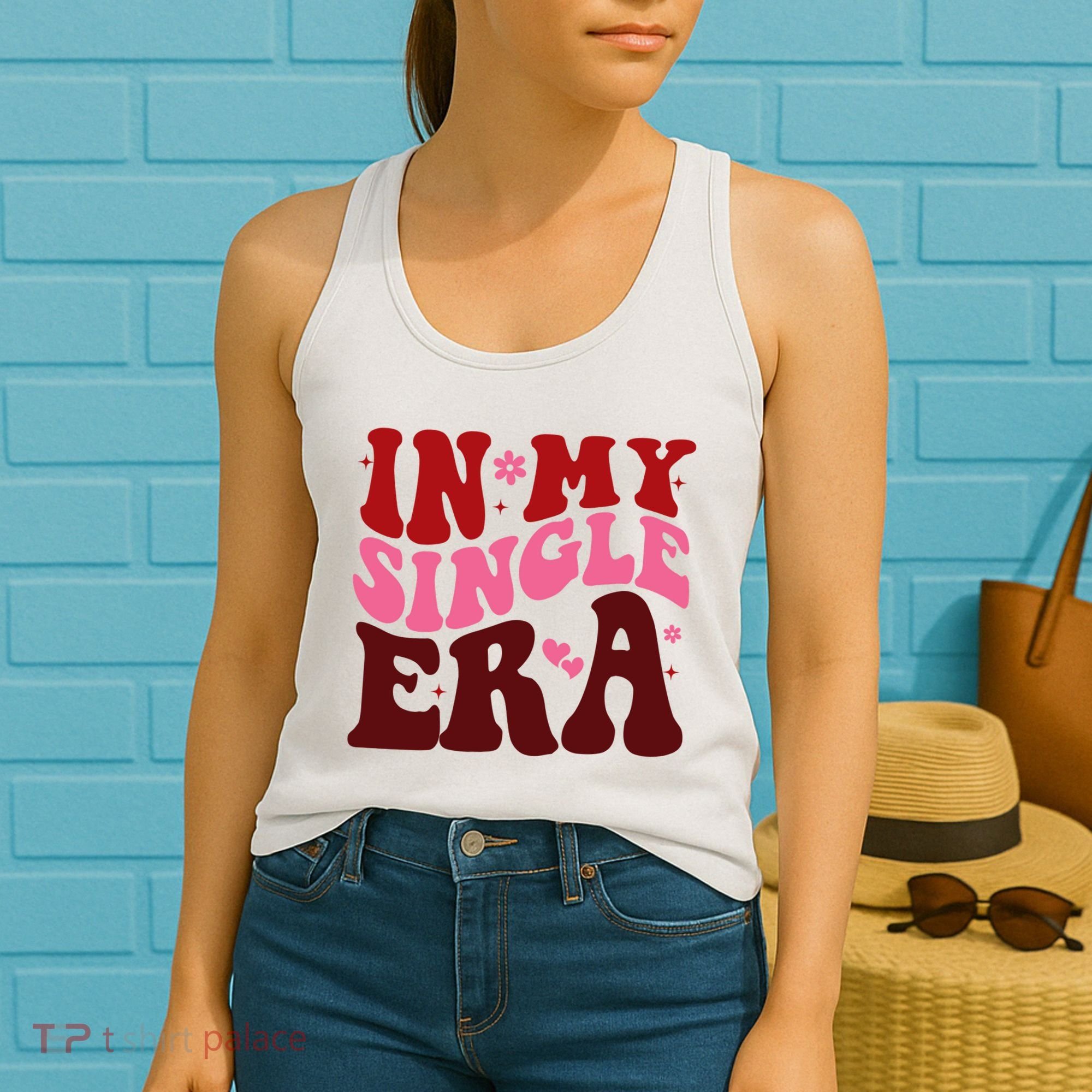 In My Single Era Anti Valentine Groovy Women's Tank Top