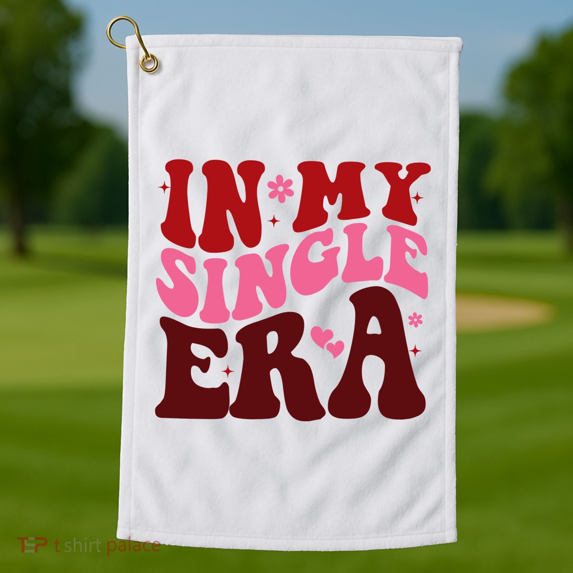In My Single Era Anti Valentine Groovy Golf Towel