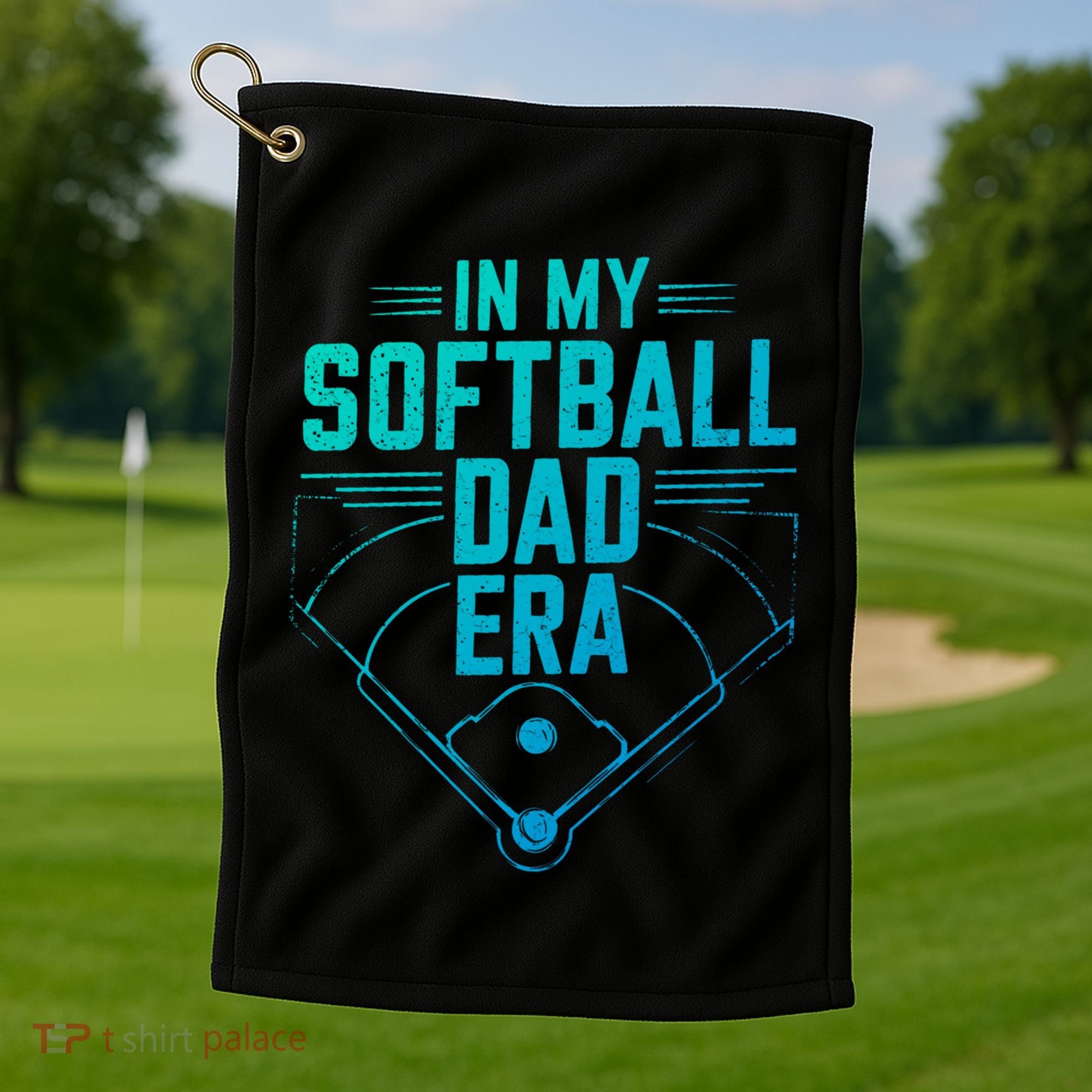 In My Softball Dad Era Softball Team Dad Softball Dads Gift Golf Towel