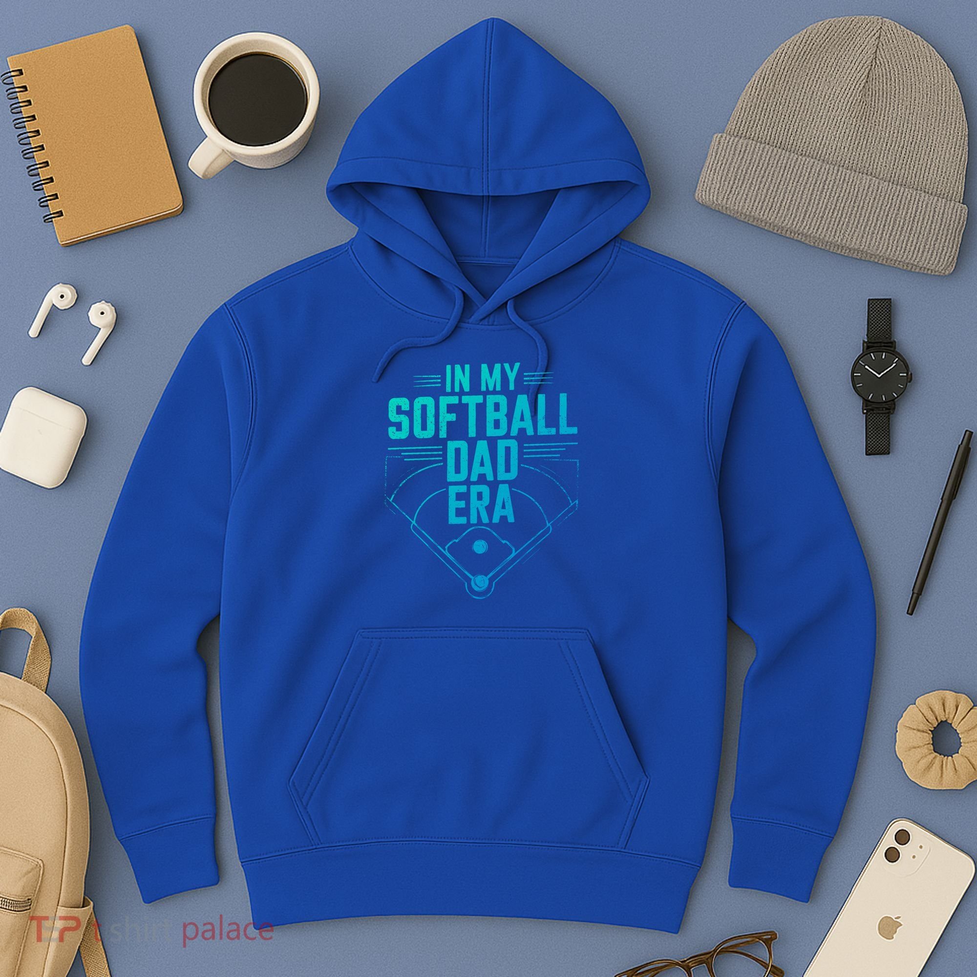 In My Softball Dad Era Softball Team Dad Softball Dads Gift Hoodie