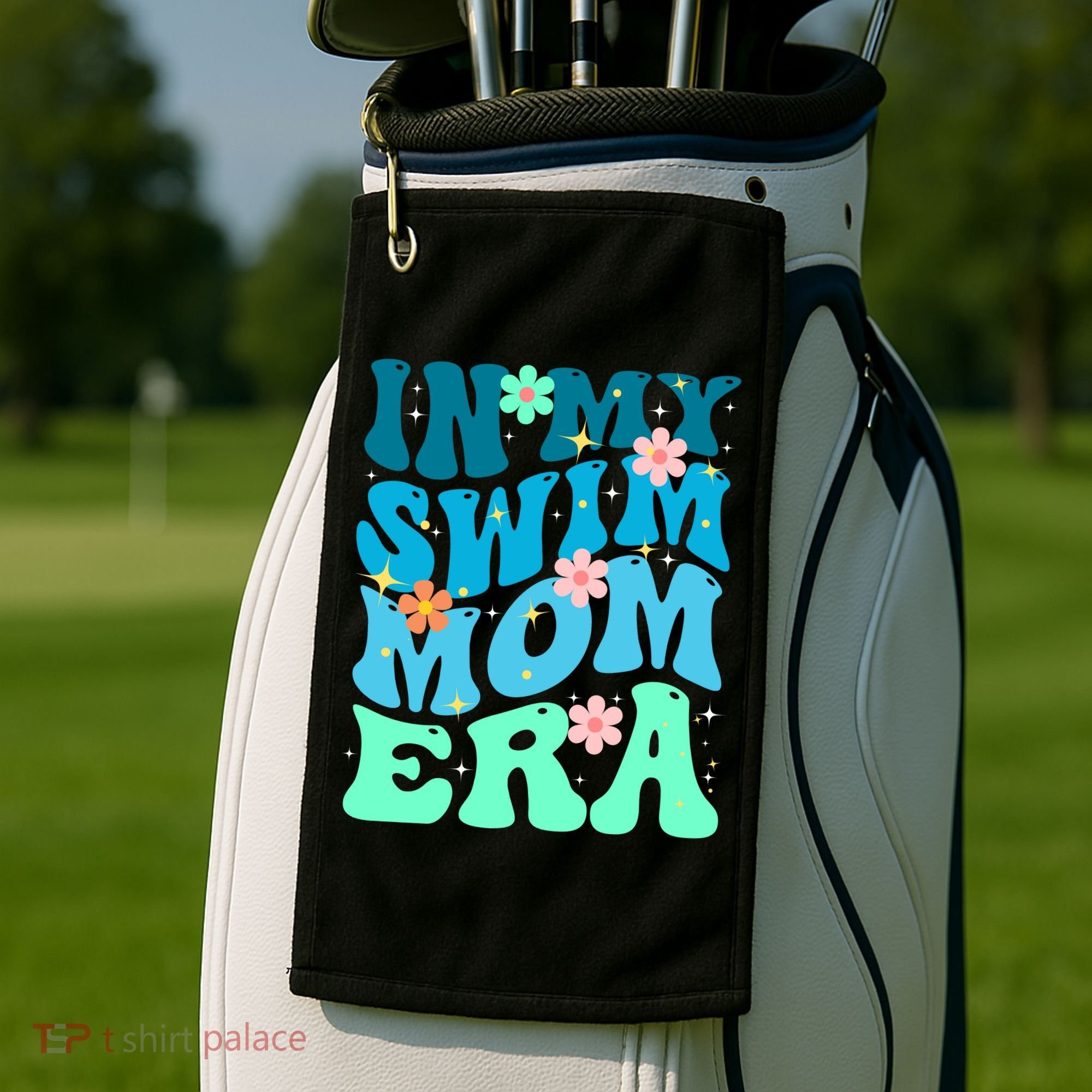 In My Swim Mom Era Golf Towel