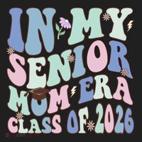 In My Senior Mom Era Class Of 2026 Graduate Retro Groovy Gift Beanie thumb 2