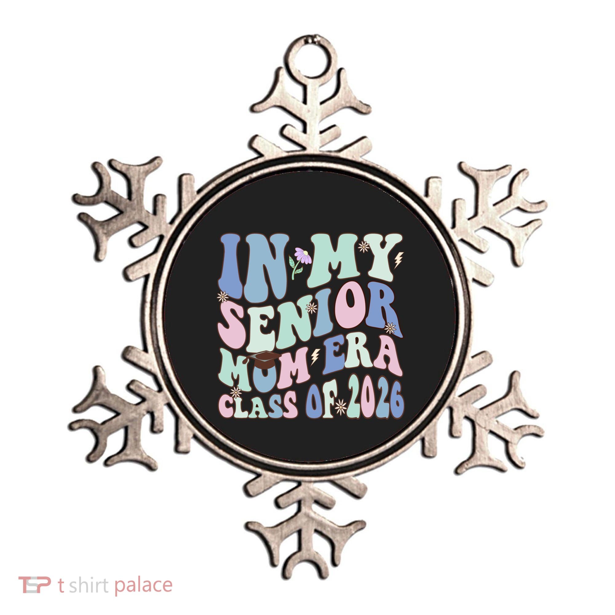 In My Senior Mom Era Class Of 2026 Graduate Retro Groovy Gift Ornament