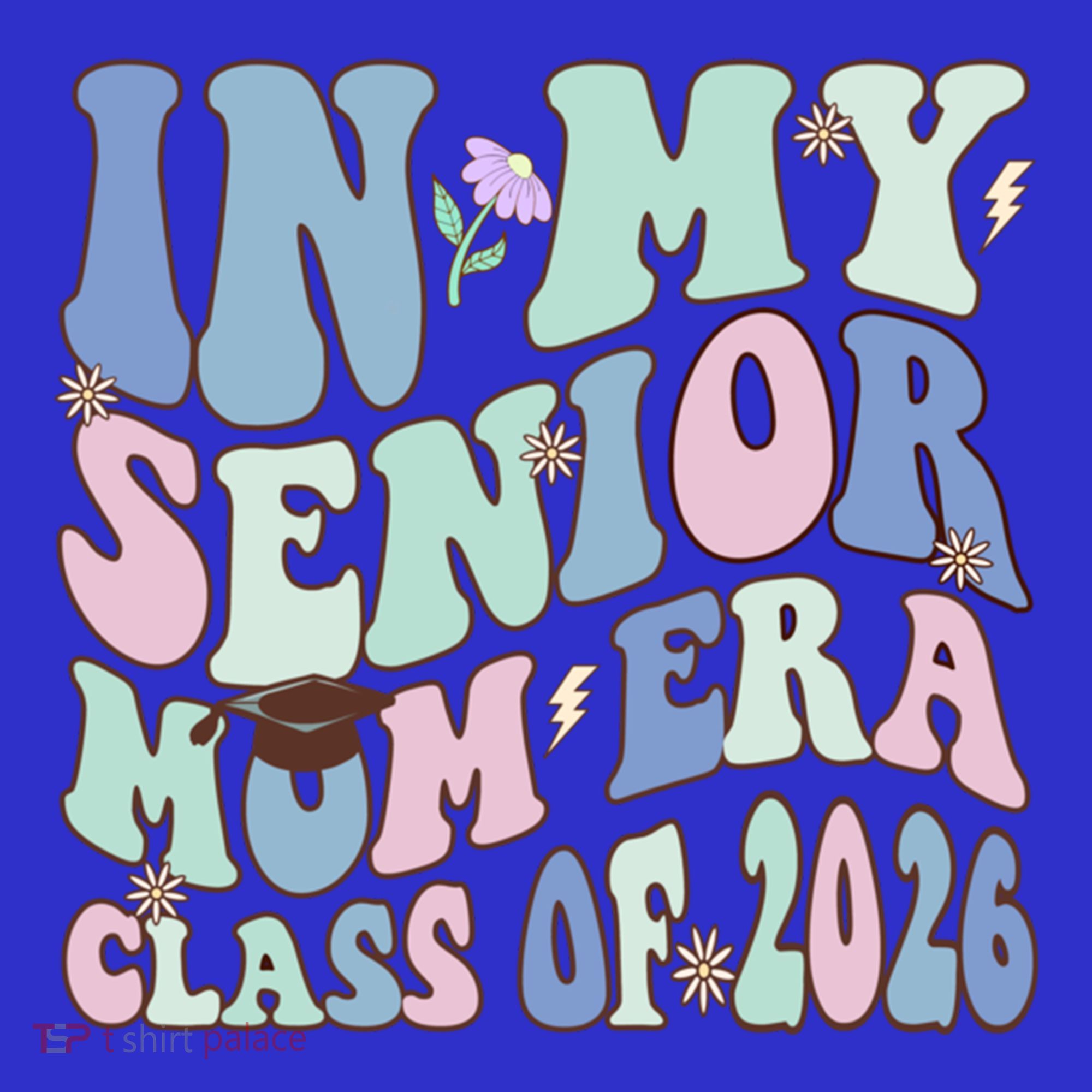 In My Senior Mom Era Class Of 2026 Graduate Retro Groovy Gift Coaster