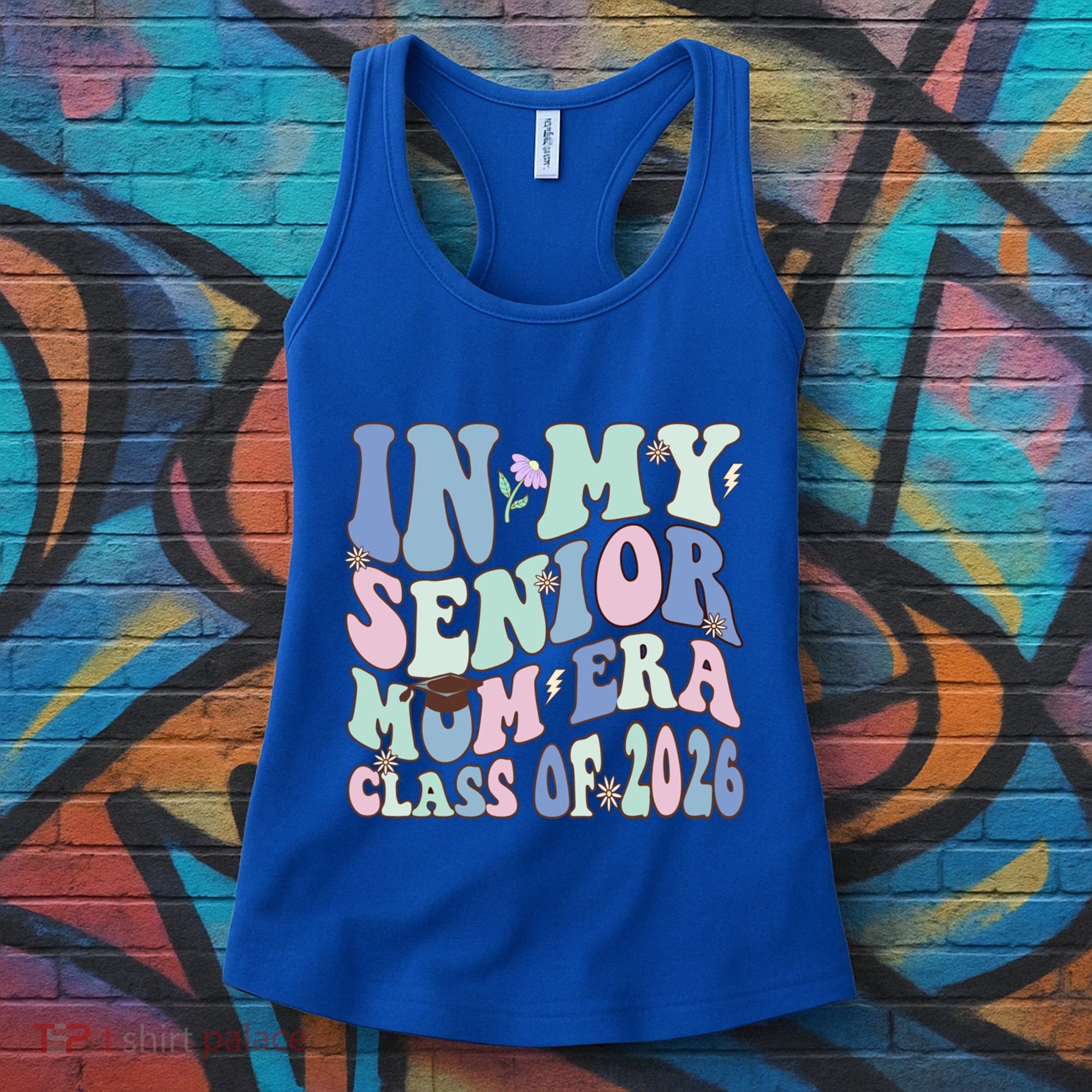 In My Senior Mom Era Class Of 2026 Graduate Retro Groovy Gift Women's Tank Top