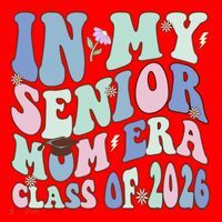 In My Senior Mom Era Class Of 2026 Graduate Retro Groovy Gift Santa Hat thumb 1
