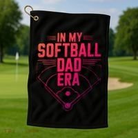 In My Softball Dad Era Softball Team Dad Softball Dads Gift Golf Towel thumb 1