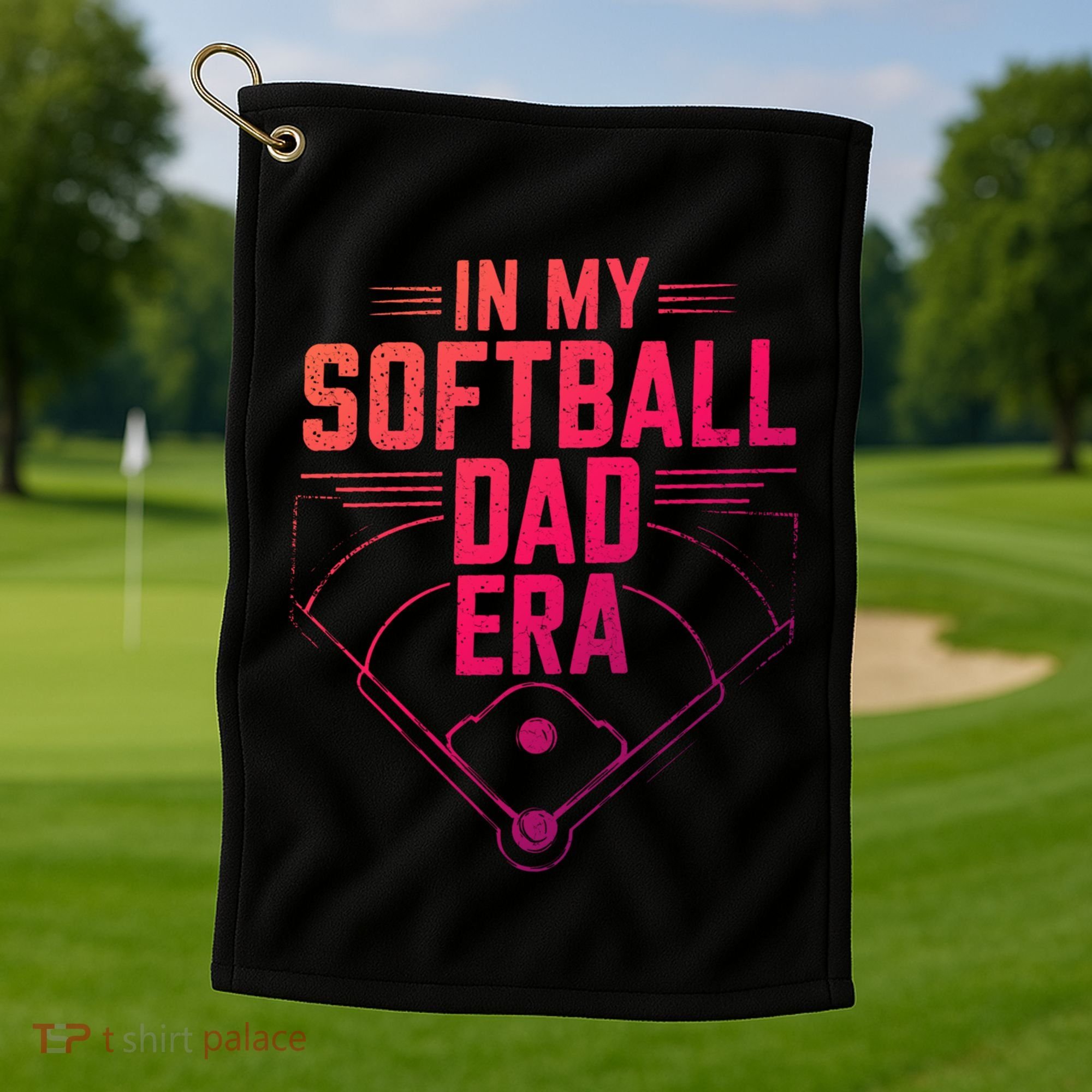In My Softball Dad Era Softball Team Dad Softball Dads Gift Golf Towel