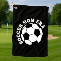 In My Soccer Mom Era Gift Golf Towel thumb 1