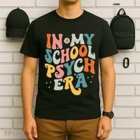 In My School Psych Era Retro School Psychologist Psychology T-Shirt thumb 6
