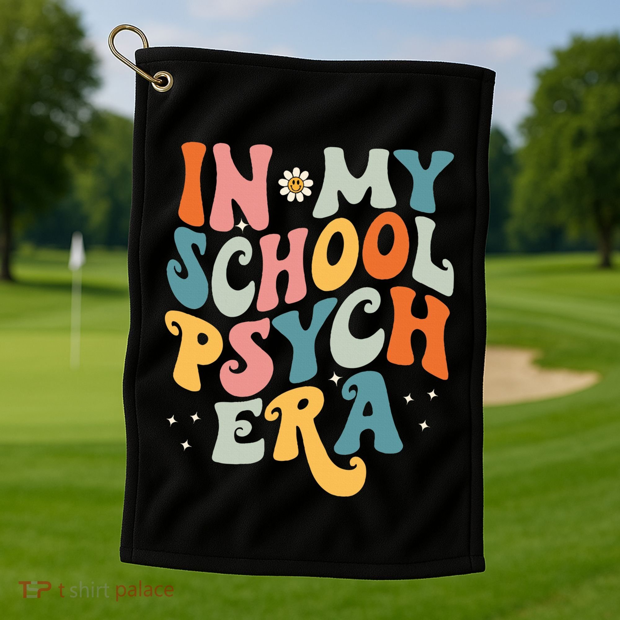 In My School Psych Era Retro School Psychologist Psychology Golf Towel