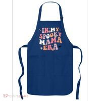 In My Spooky Mama Era Retro Halloween Witchy One Spooky Mom Gift Apron thumb 0