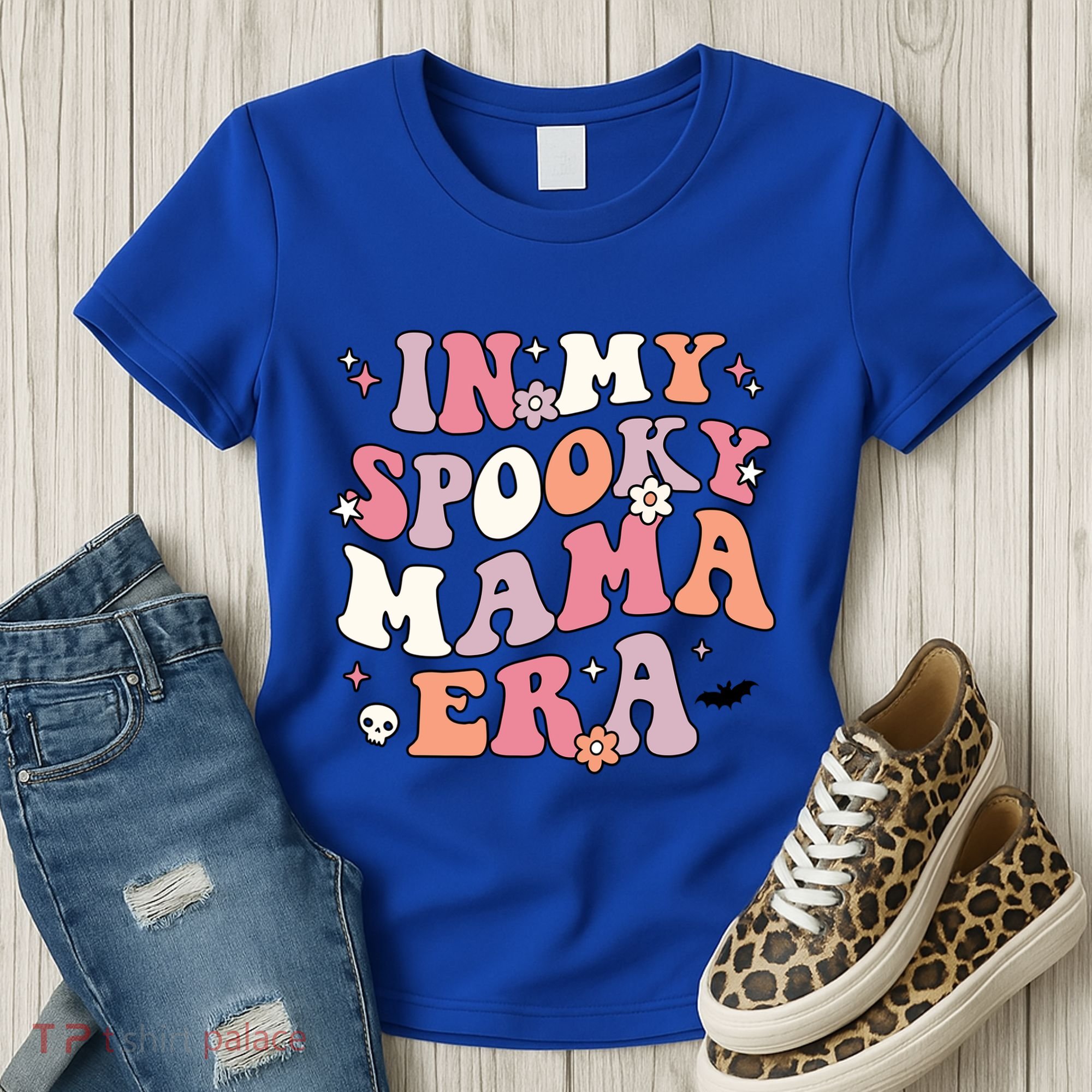 In My Spooky Mama Era Retro Halloween Witchy One Spooky Mom Gift Women's T-Shirt