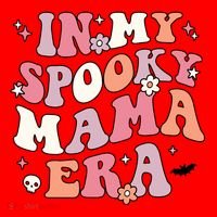 In My Spooky Mama Era Retro Halloween Witchy One Spooky Mom Gift Santa Hat thumb 1