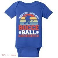 I Might Start Talking About Bocce Ball Gift Baby Bodysuit thumb 0