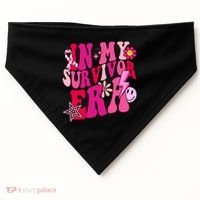 In My Survivor Era Breast Cancer Awareness USA-Made Doggie Bandana thumb 0