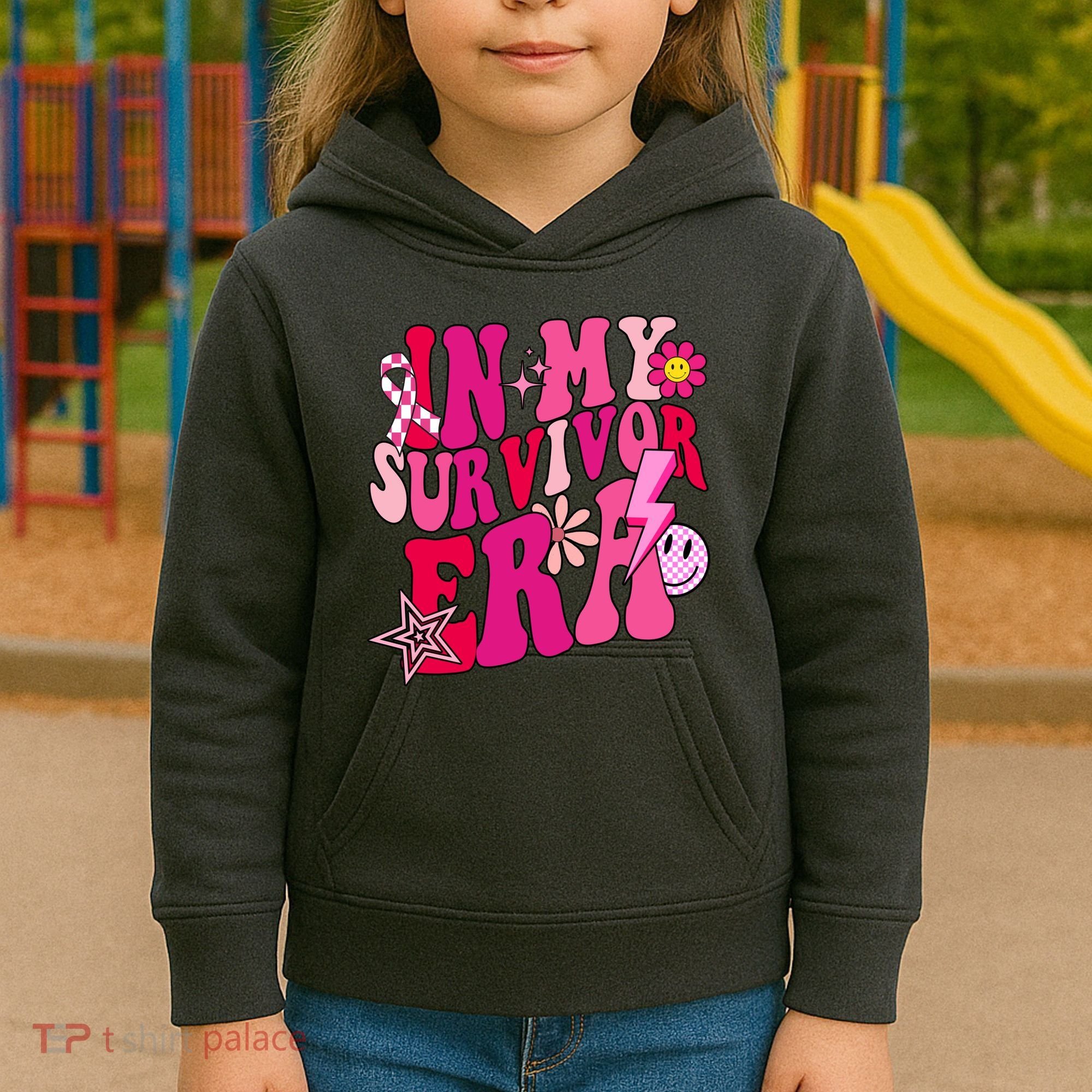 In My Survivor Era Breast Cancer Awareness Kids Hoodie