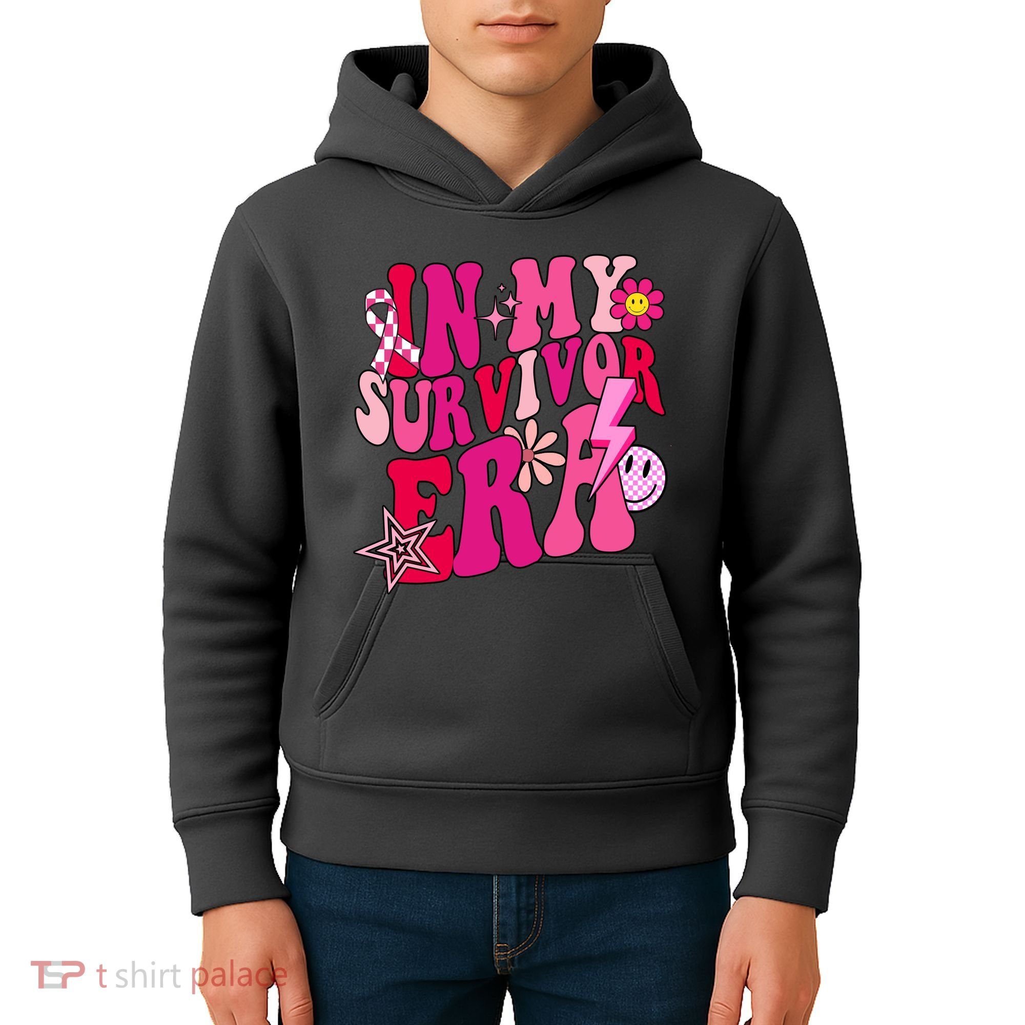 In My Survivor Era Breast Cancer Awareness Kids Hoodie