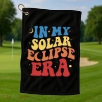 In My Solar Eclipse Era Groovy Retro Golf Towel thumb 1