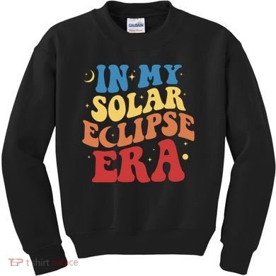 In My Solar Eclipse Era Groovy Retro Kids Sweatshirt