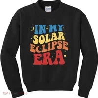 In My Solar Eclipse Era Groovy Retro Kids Sweatshirt thumb 0