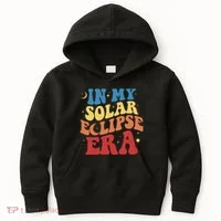 In My Solar Eclipse Era Groovy Retro Kids Hoodie thumb 0
