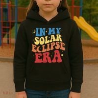In My Solar Eclipse Era Groovy Retro Kids Hoodie thumb 3