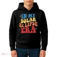 In My Solar Eclipse Era Groovy Retro Kids Hoodie thumb 4