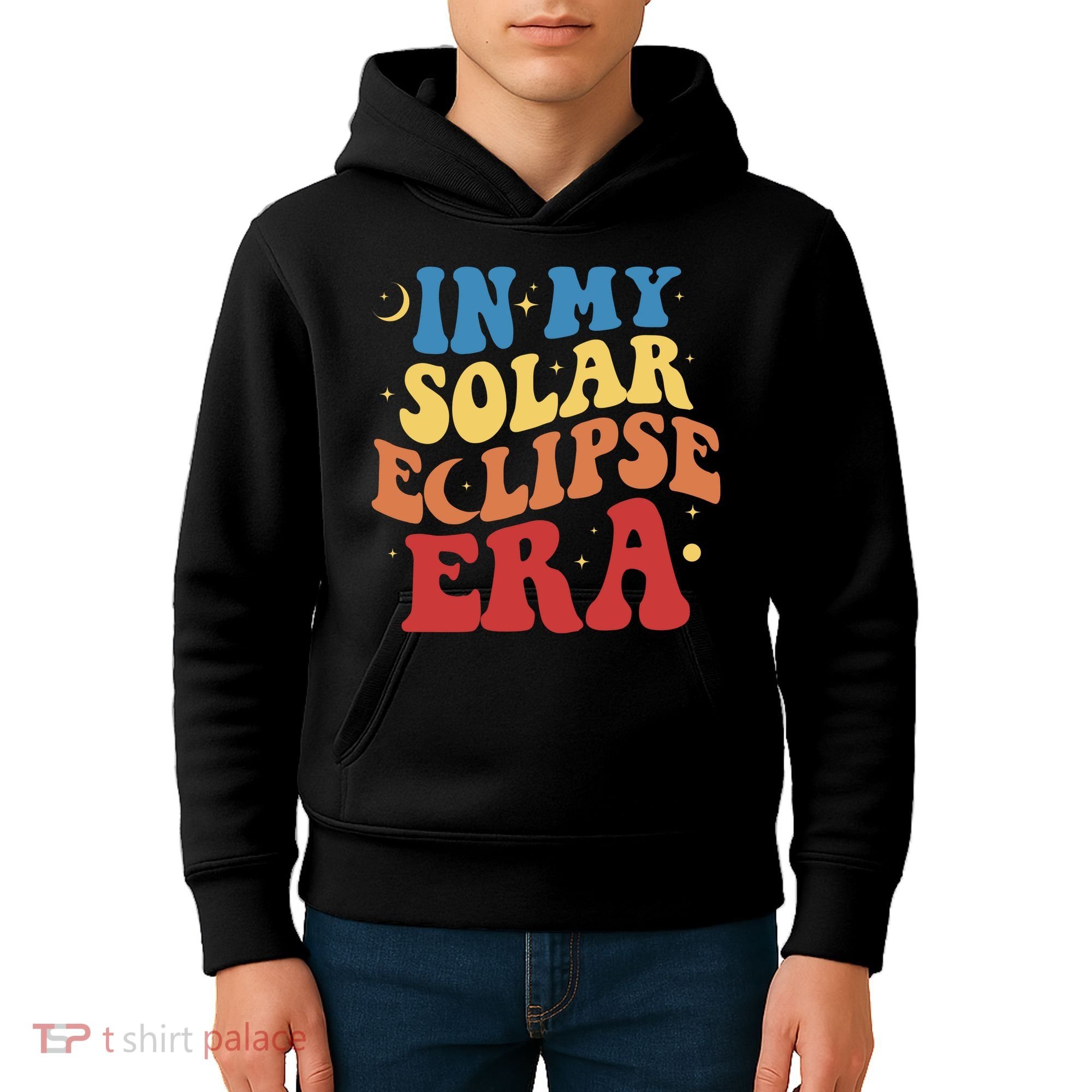 In My Solar Eclipse Era Groovy Retro Kids Hoodie