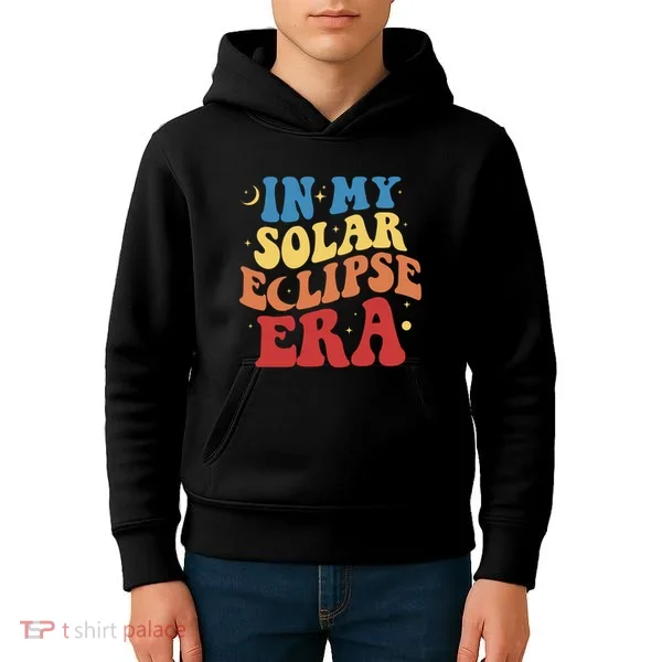 In My Solar Eclipse Era Groovy Retro Kids Hoodie