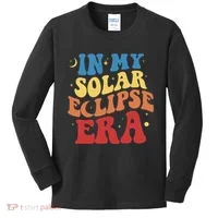 In My Solar Eclipse Era Groovy Retro Kids Long Sleeve Shirt thumb 0