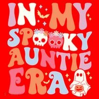In My Spooky Auntie Era Halloween Groovy Witchy Spooky Aunt Santa Hat thumb 1