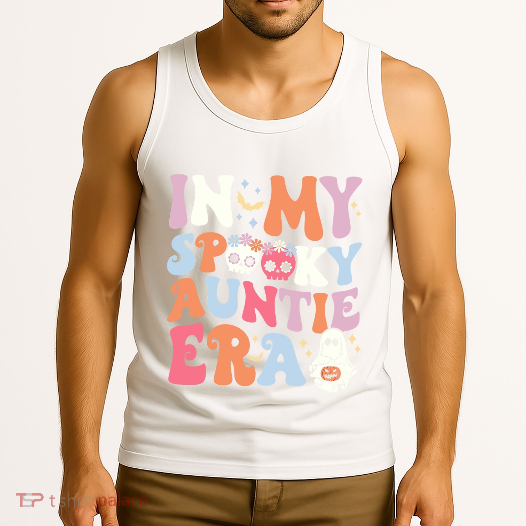In My Spooky Auntie Era Halloween Groovy Witchy Spooky Aunt Tank Top