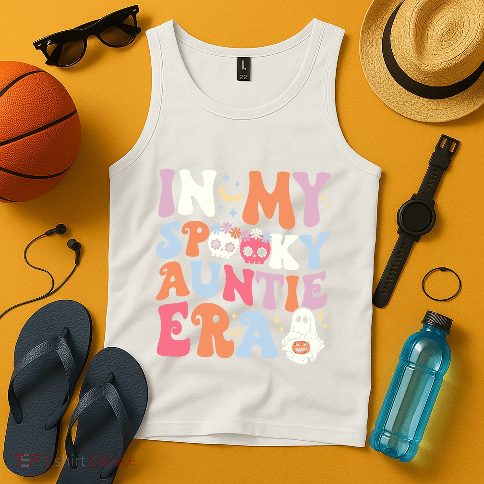 In My Spooky Auntie Era Halloween Groovy Witchy Spooky Aunt Tank Top