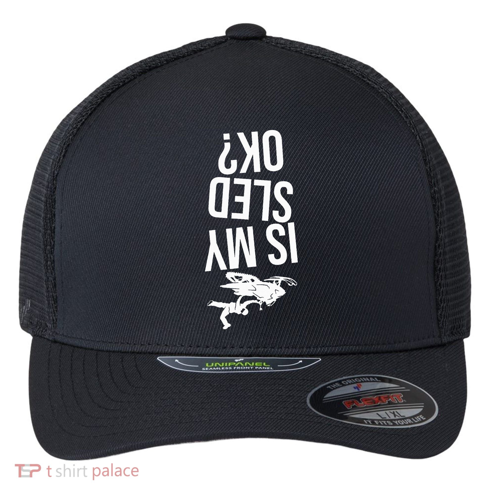 Is My Sled Ok Snowmobile Flexfit Unipanel Trucker Cap
