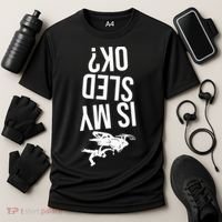 Is My Sled Ok Snowmobile Cooling Performance Crew T-Shirt thumb 3