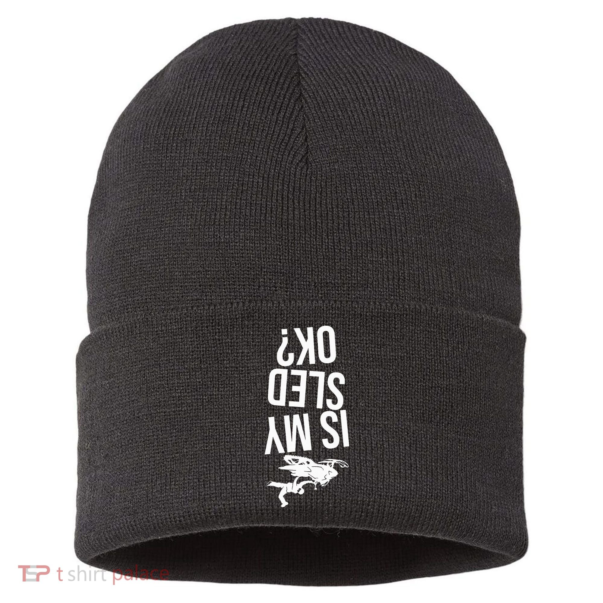 Is My Sled Ok Snowmobile Sustainable Knit Beanie