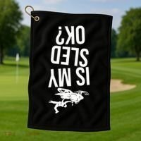 Is My Sled Ok Snowmobile Golf Towel thumb 1