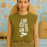 Is My Sled Ok Snowmobile Garment-Dyed Women's Muscle Tee thumb 4