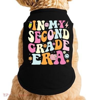 In My Second Grade Era 2nd Grade Teacher Groovy Retro Doggie Tank