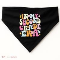 In My Second Grade Era 2nd Grade Teacher Groovy Retro USA-Made Doggie Bandana thumb 0