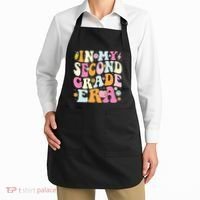 In My Second Grade Era 2nd Grade Teacher Groovy Retro Apron thumb 2