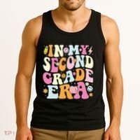 In My Second Grade Era 2nd Grade Teacher Groovy Retro Tank Top thumb 3