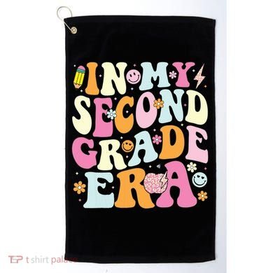 In My Second Grade Era 2nd Grade Teacher Groovy Retro Golf Towel
