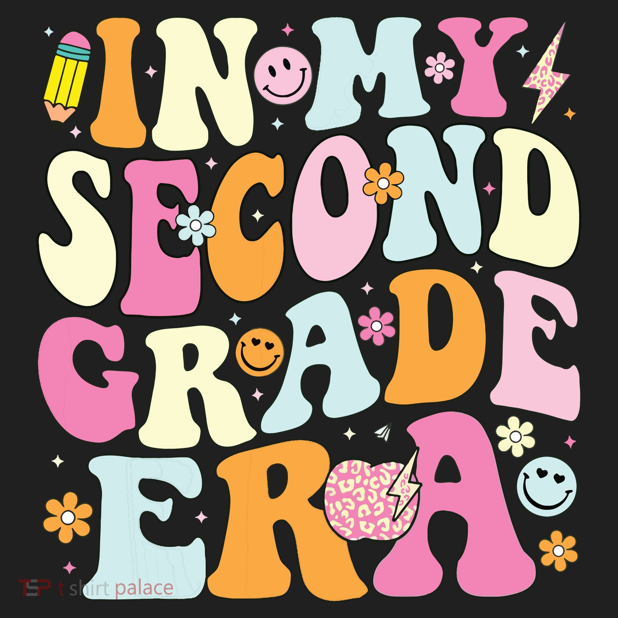 In My Second Grade Era 2nd Grade Teacher Groovy Retro Golf Towel